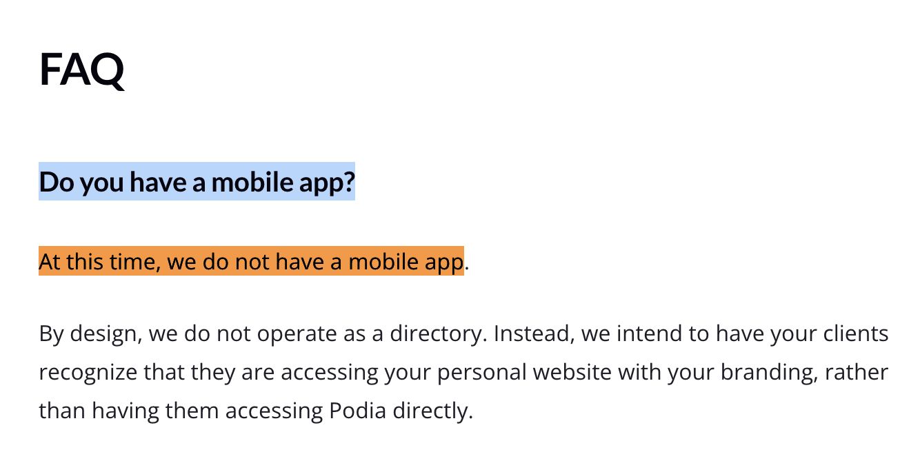 Podia Mobile Experience