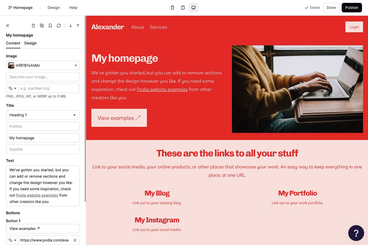 Podia Page Builder